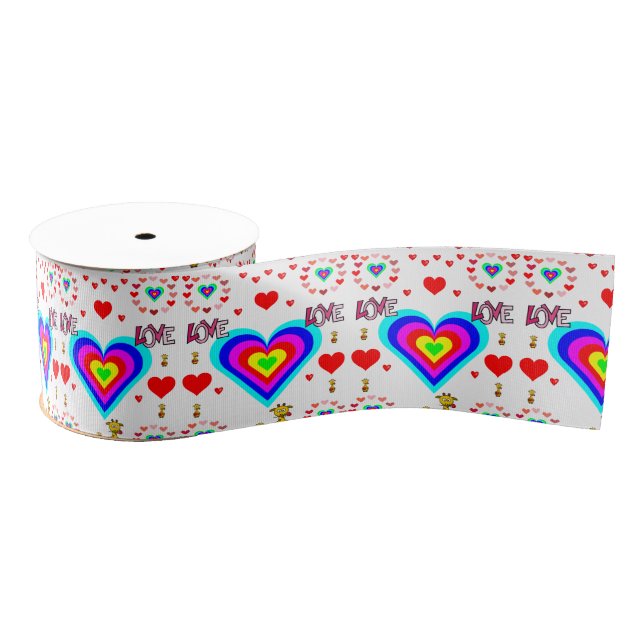 decorative ribbon valentines love grosgrain ribbon (Spool)