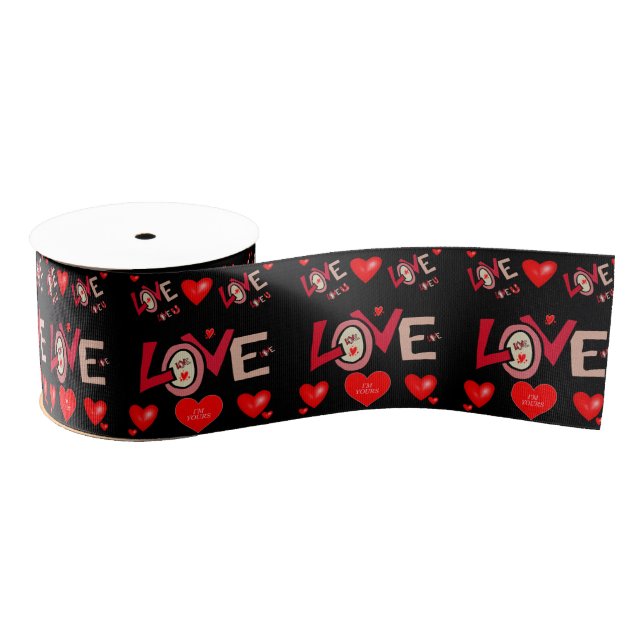 decorative ribbon valentines love grosgrain ribbon (Spool)