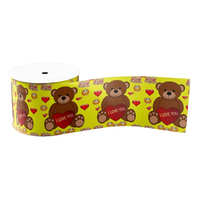 decorative ribbon valentines love grosgrain ribbon (Spool)