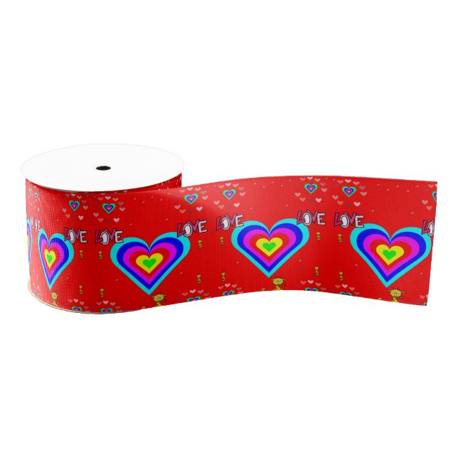 decorative ribbon valentines love grosgrain ribbon (Spool)