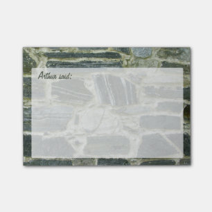 Decorative Rock Texture with Text Post-it Notes