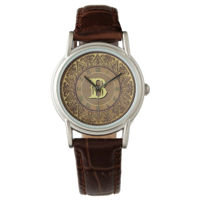 Decorative Roman Clockface with Your Monogram Watch (Front)