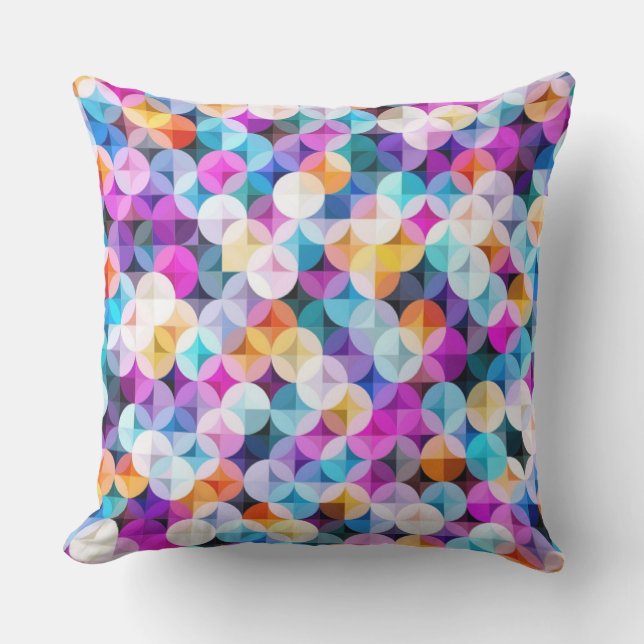 Decorative Round Geometric Pillow (Front)