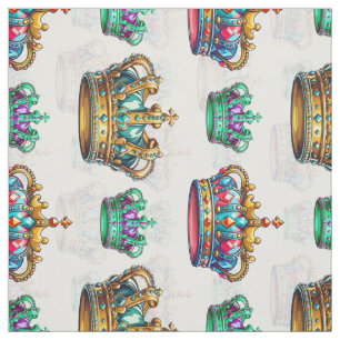 Decorative Royal Crown Pattern Textile Fabric