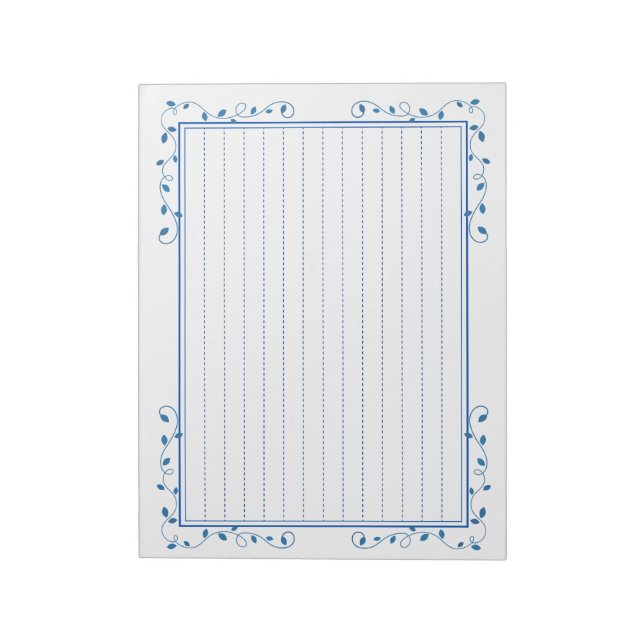 Decorative ruled paper <Blue>[bl20] Notepad (Rotated)