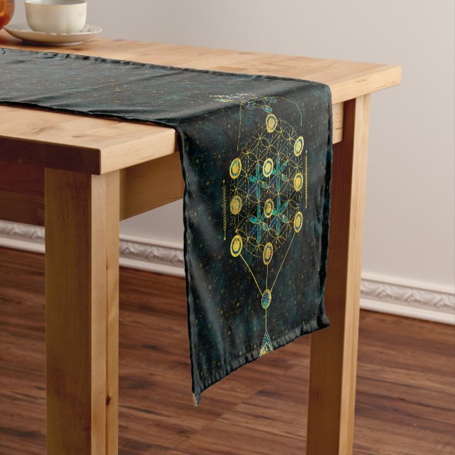 Decorative Sacred Geometry symbol Short Table Runner (In Situ)