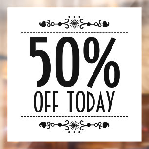 Decorative Sales Discount Window Cling