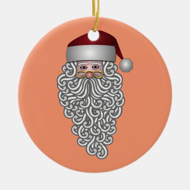 Decorative Santa Claus Orange Green Ceramic Tree Decoration (Front)