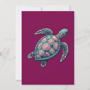 Decorative Sea Turtle Invitation