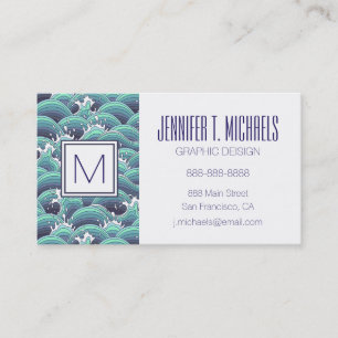 Decorative Sea Wave Background Business Card