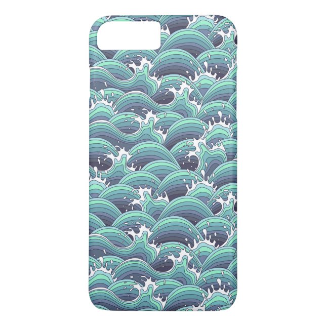 Decorative Sea Wave Background Case-Mate iPhone Case (Back)