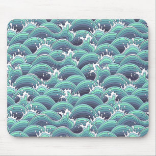 Decorative Sea Wave Background Mouse Mat