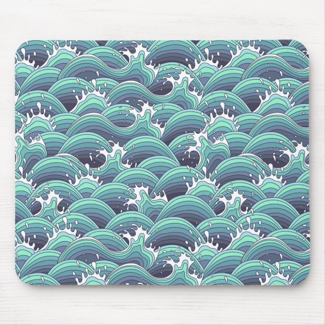 Decorative Sea Wave Background Mouse Mat (Front)