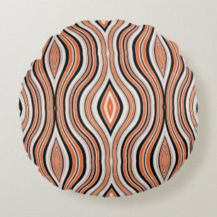 Decorative seamless light grey, black and antique round cushion