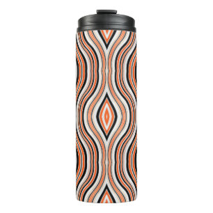 Decorative seamless light grey, black and antique thermal tumbler