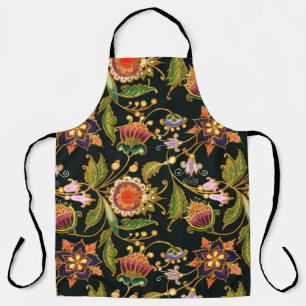 decorative seamless pattern. Flowers leaves curls Apron