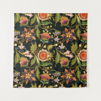 decorative seamless pattern. Flowers leaves curls  Tapestry