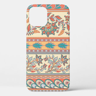 Decorative seamless pattern of borders with flower iPhone 12 case