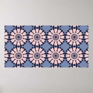 Decorative seamless pattern of different geometric poster
