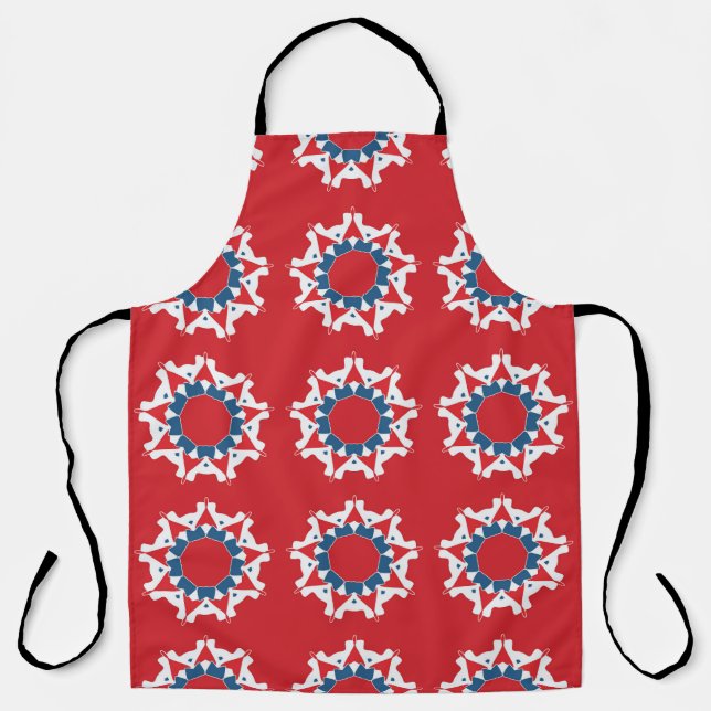 Decorative Seamless Pattern Round Element Apron (Front)