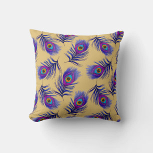 Decorative seamless pattern with beautiful peacock cushion