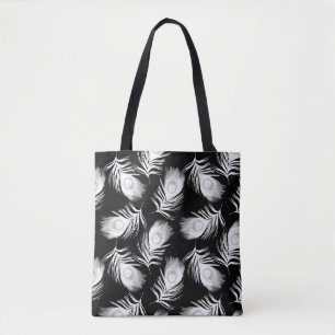 Decorative seamless pattern with beautiful peacock tote bag