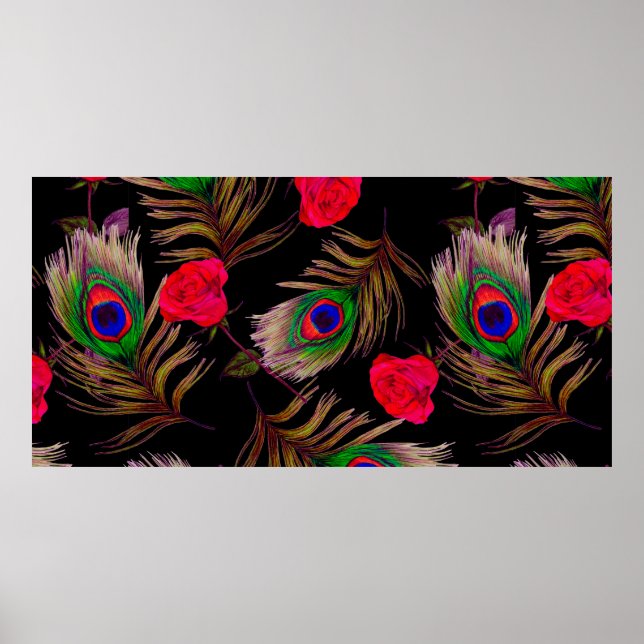 Decorative seamless pattern with beautiful waterco poster (Front)