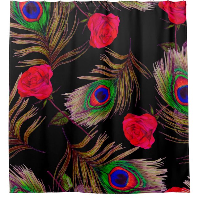 Decorative seamless pattern with beautiful waterco shower curtain (Front)