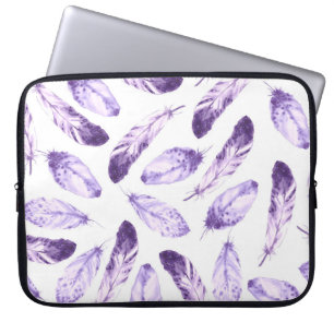 Decorative seamless pattern with feathers. Waterco Laptop Sleeve
