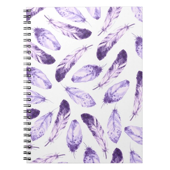 Decorative seamless pattern with feathers. Waterco Notebook (Front)