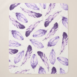 Decorative seamless pattern with feathers. Waterco Sherpa Blanket