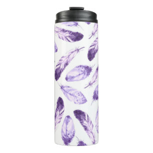 Decorative seamless pattern with feathers. Waterco Thermal Tumbler