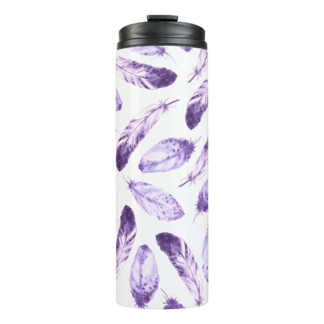 Decorative seamless pattern with feathers. Waterco Thermal Tumbler (Front)