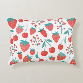 Decorative seamless pattern with fruits, strawberr cushion