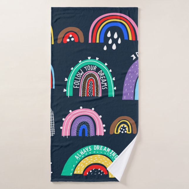 Decorative seamless pattern with strawberry flower bath towel (Bath Towel)