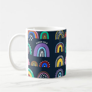 Decorative seamless pattern with strawberry flower coffee mug