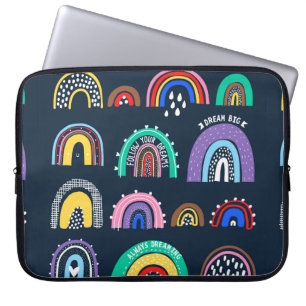Decorative seamless pattern with strawberry flower laptop sleeve