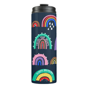 Decorative seamless pattern with strawberry flower thermal tumbler