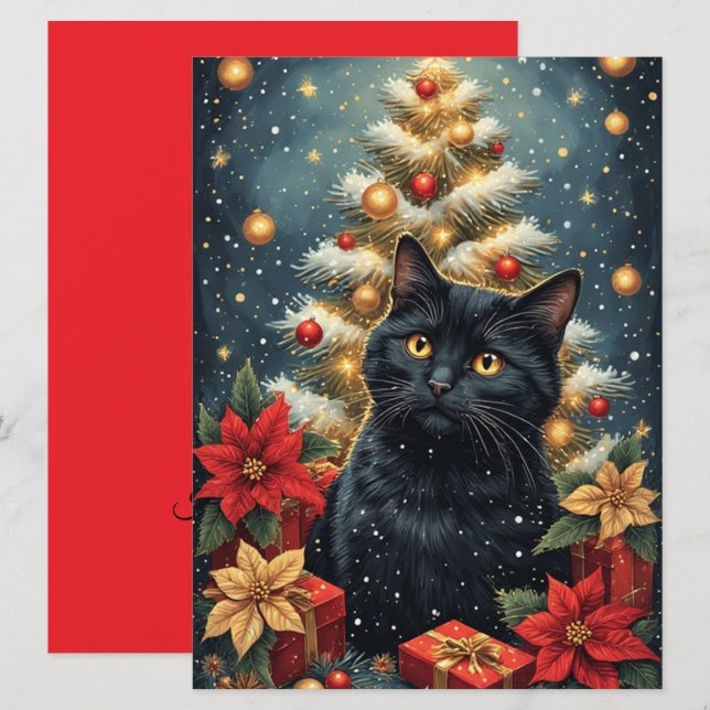 Decorative Season Greetings Flat Greeting Card (Front/Back)