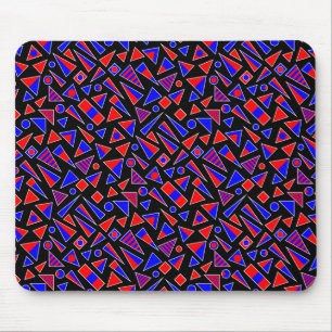 Decorative Shapes - Diagonal - Black Mouse Mat