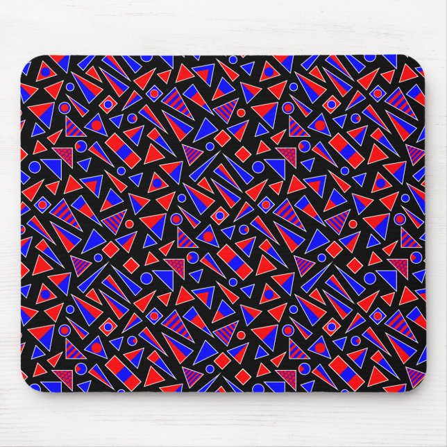 Decorative Shapes - Diagonal - Black Mouse Mat (Front)