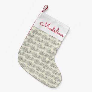 Decorative Shells Pattern   Add Your Name Small Christmas Stocking