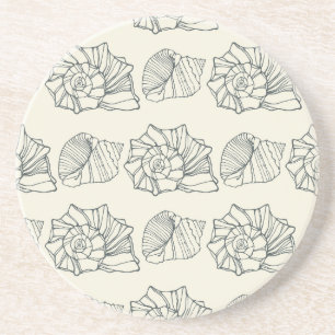Decorative Shells Pattern Coaster