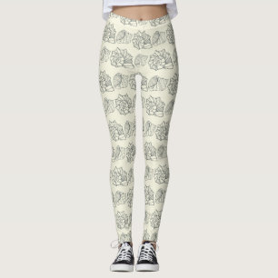 Decorative Shells Pattern Leggings