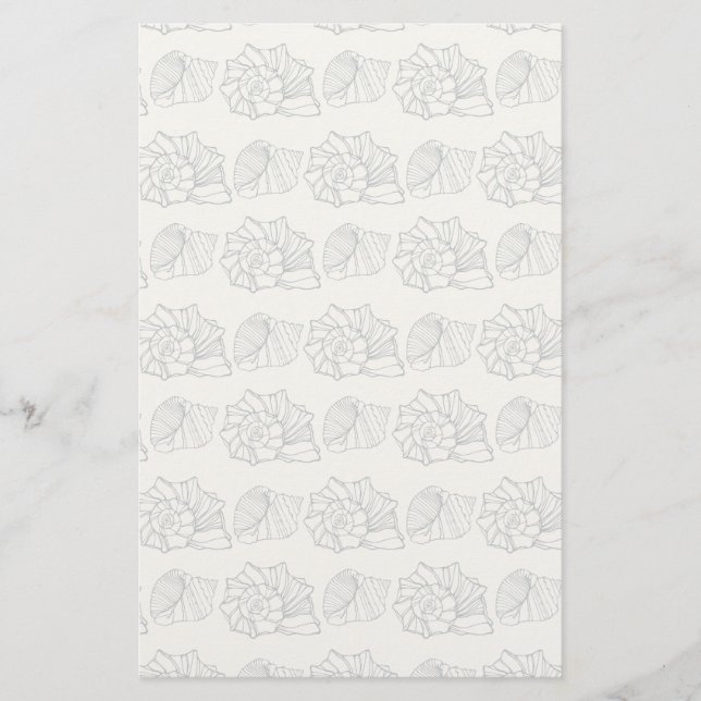 Decorative Shells Pattern Stationery (Front)