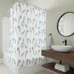 decorative shower curtain, floral shower curtain,  curtain