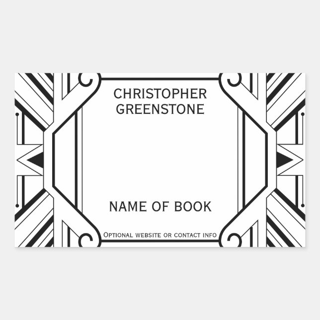 Decorative Signed By Author Bookplate Rectangular Sticker (Front)