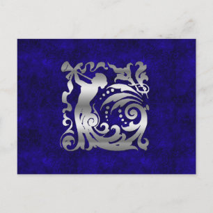 Decorative Silver Christmas Holiday Postcard