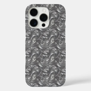Decorative Silver Grey & Black Abstract iPhone 16 Pro Case