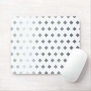 Decorative Silver Grey White Diamond Pattern Mouse Mat